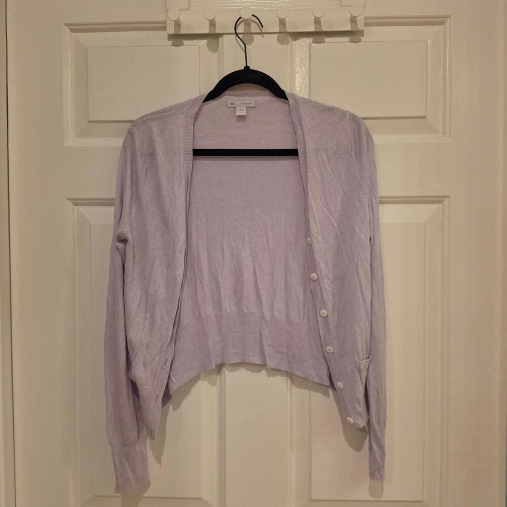 Silk and Cashmere Gap Women's Purple Cardigan